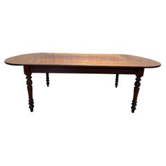 Louis Philippe Farmhouse Table with Drop Leaves in Solid Mahogany, 19th Century