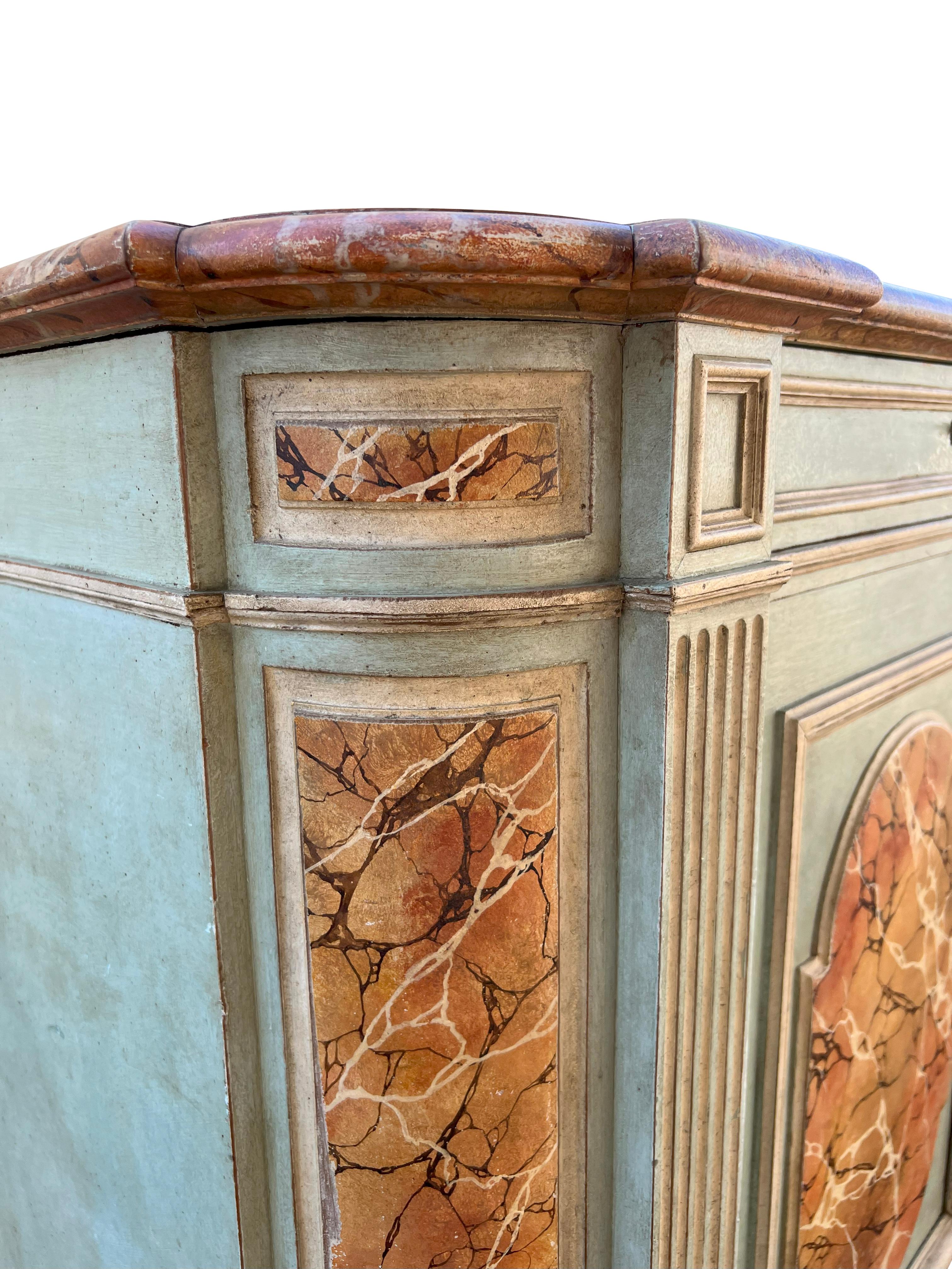 Louis Philippe Faux Marble Cabinet For Sale 8