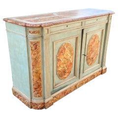 Louis Philippe Faux Marble Cabinet