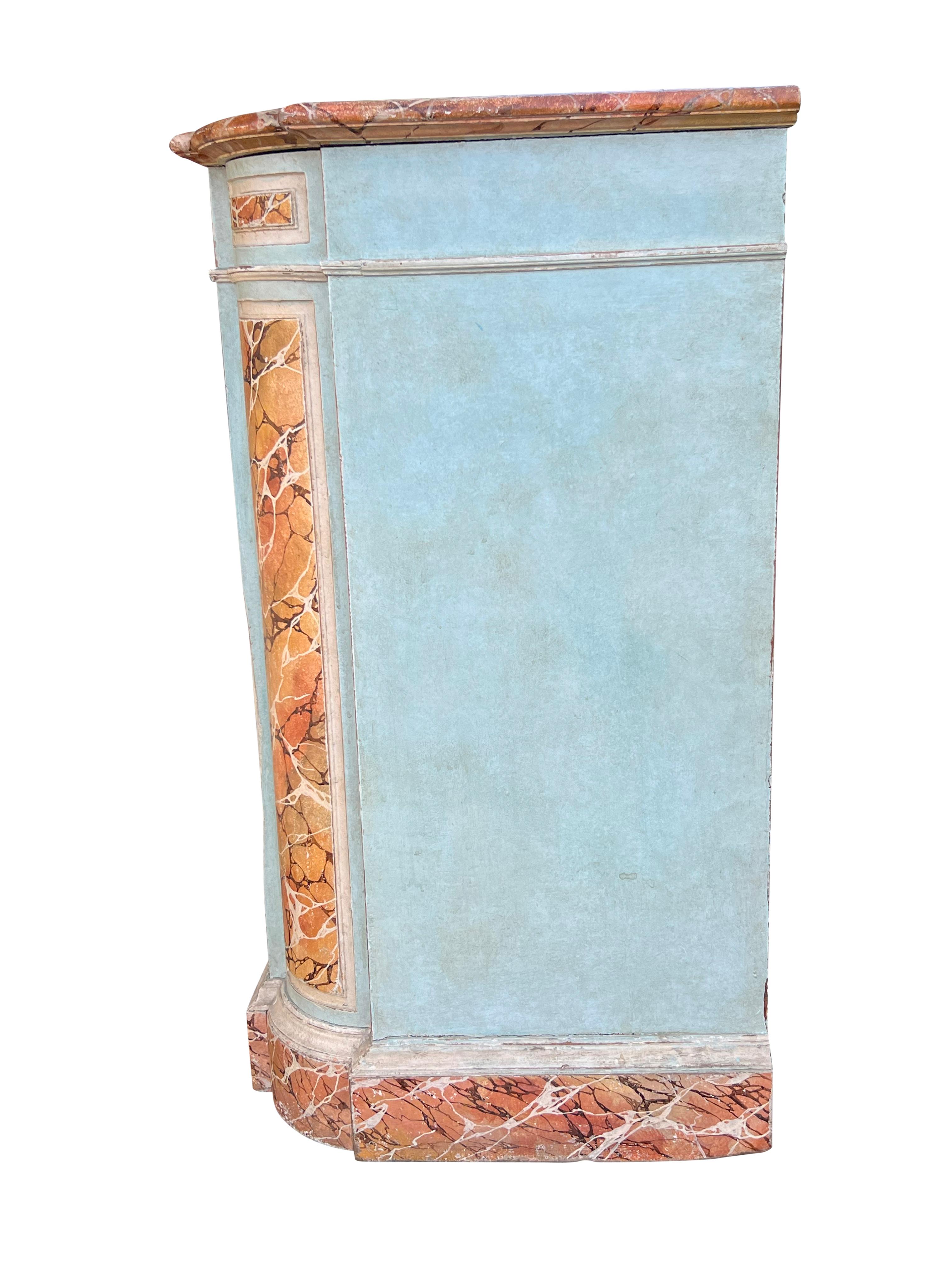 Mid-19th Century Louis Philippe Faux Marble Cabinet For Sale