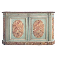 Antique Louis Philippe Faux Marble Cabinet