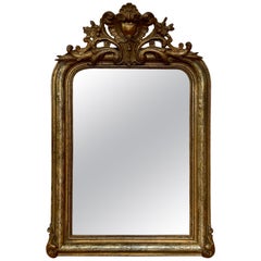 Antique Louis Philippe Fine Medium Giltwood Mirror, circa 1880, France