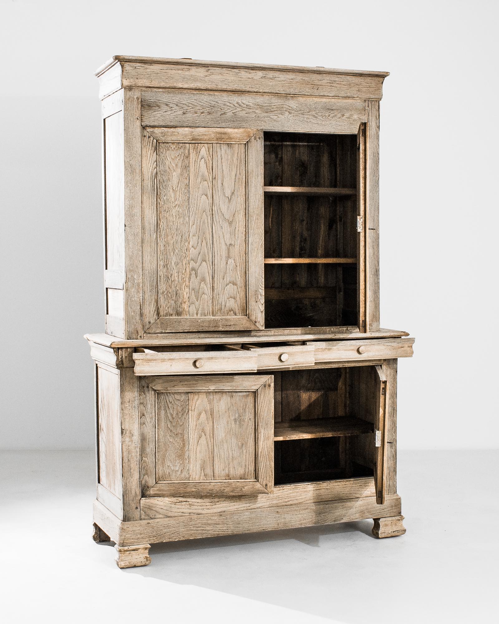 Louis Philippe French Bleached Oak Cabinet In Good Condition In High Point, NC