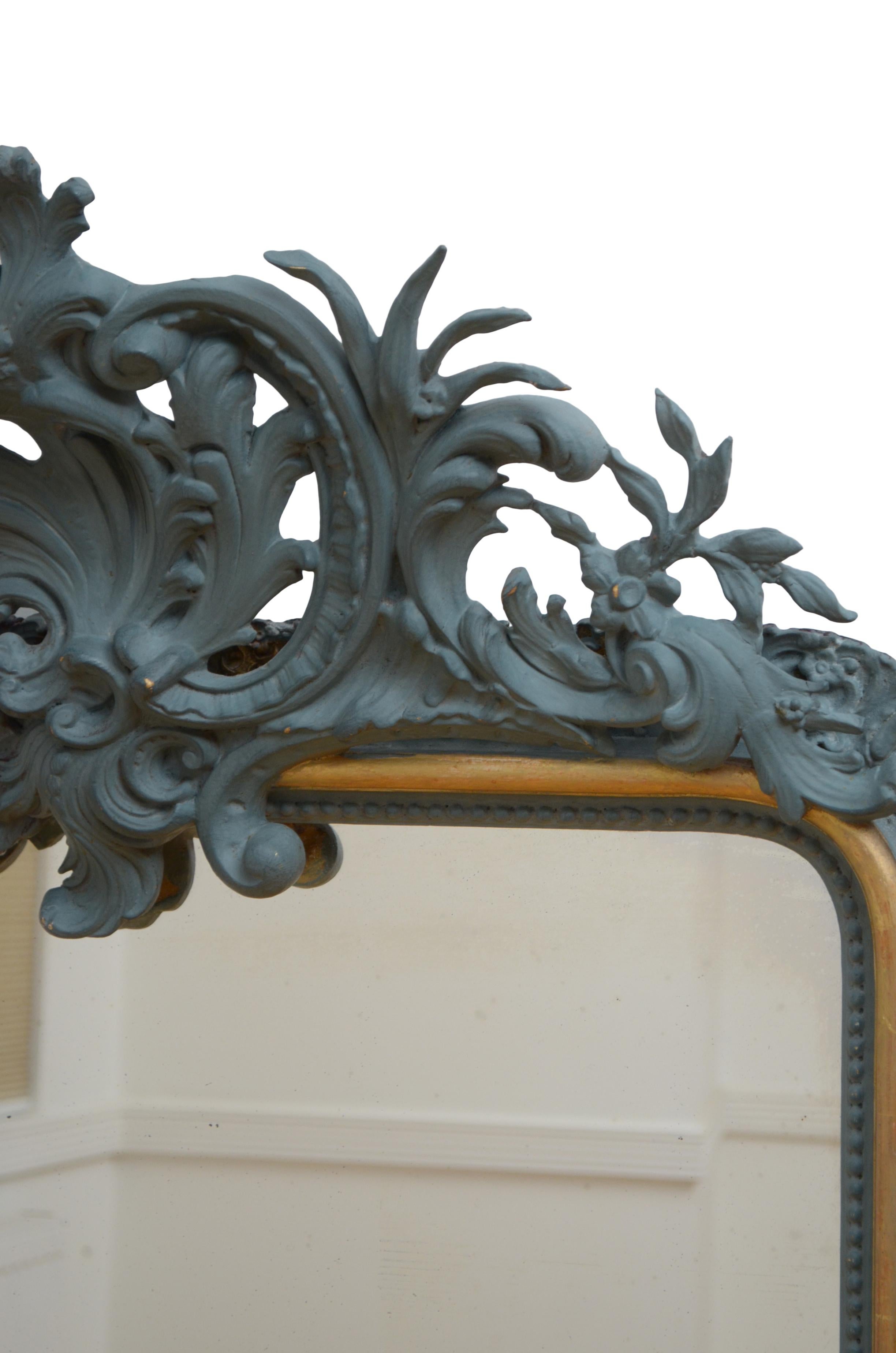 Louis Philippe Französisch Chateau gemalt und vergoldet Wandspiegel H154cm im Angebot 5