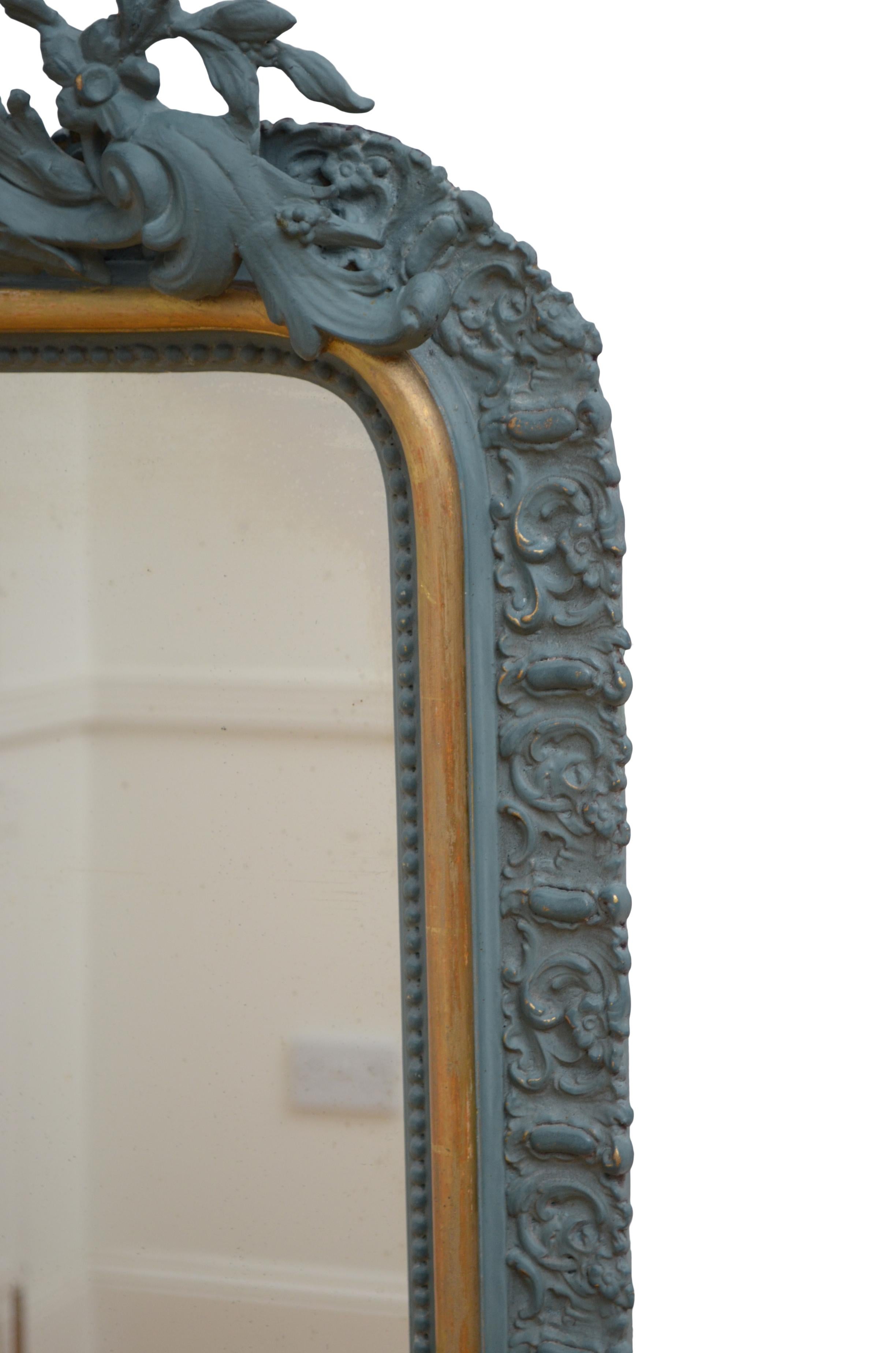 Louis Philippe Französisch Chateau gemalt und vergoldet Wandspiegel H154cm im Angebot 6