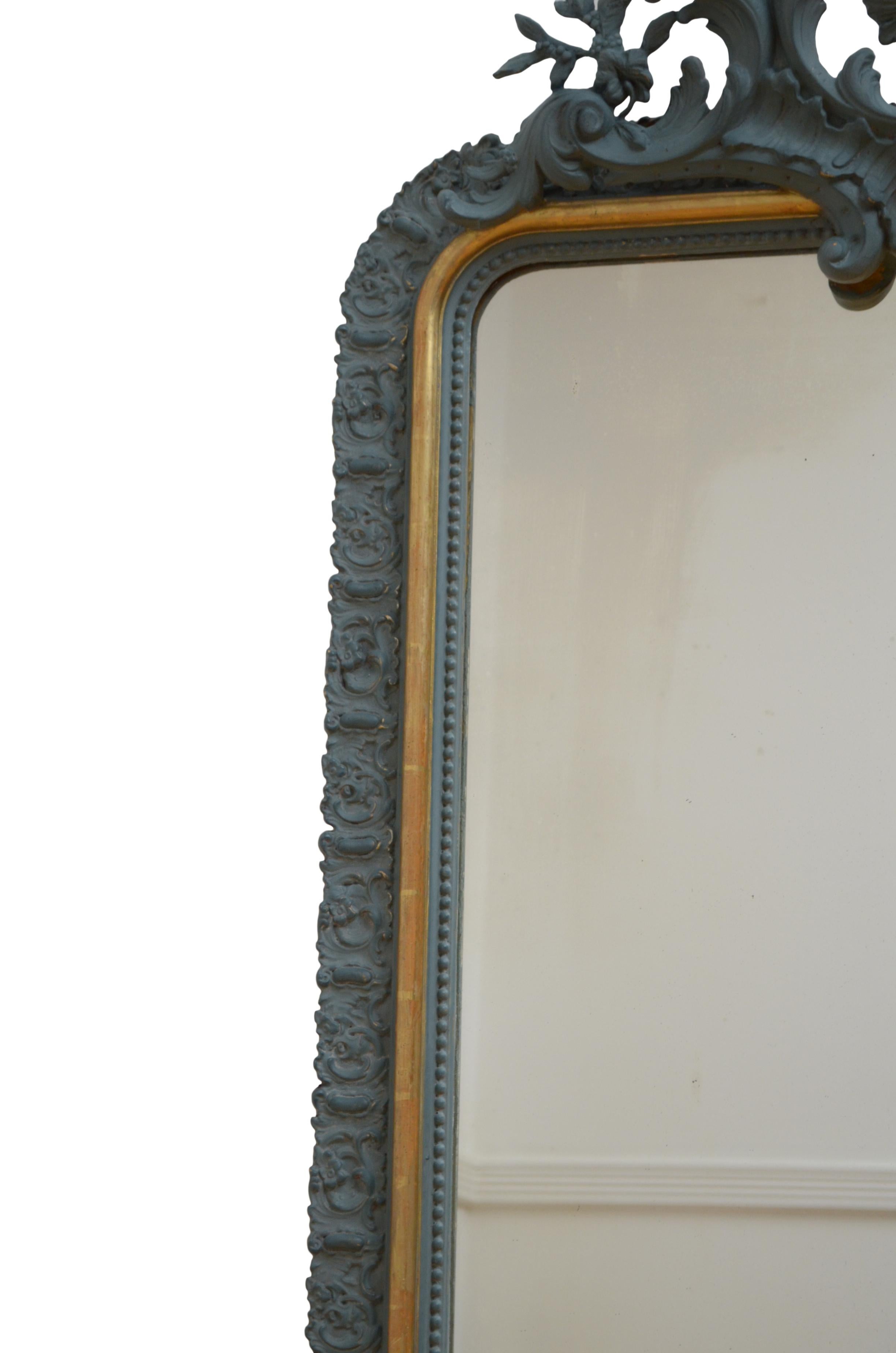 Louis Philippe Französisch Chateau gemalt und vergoldet Wandspiegel H154cm (Glas) im Angebot