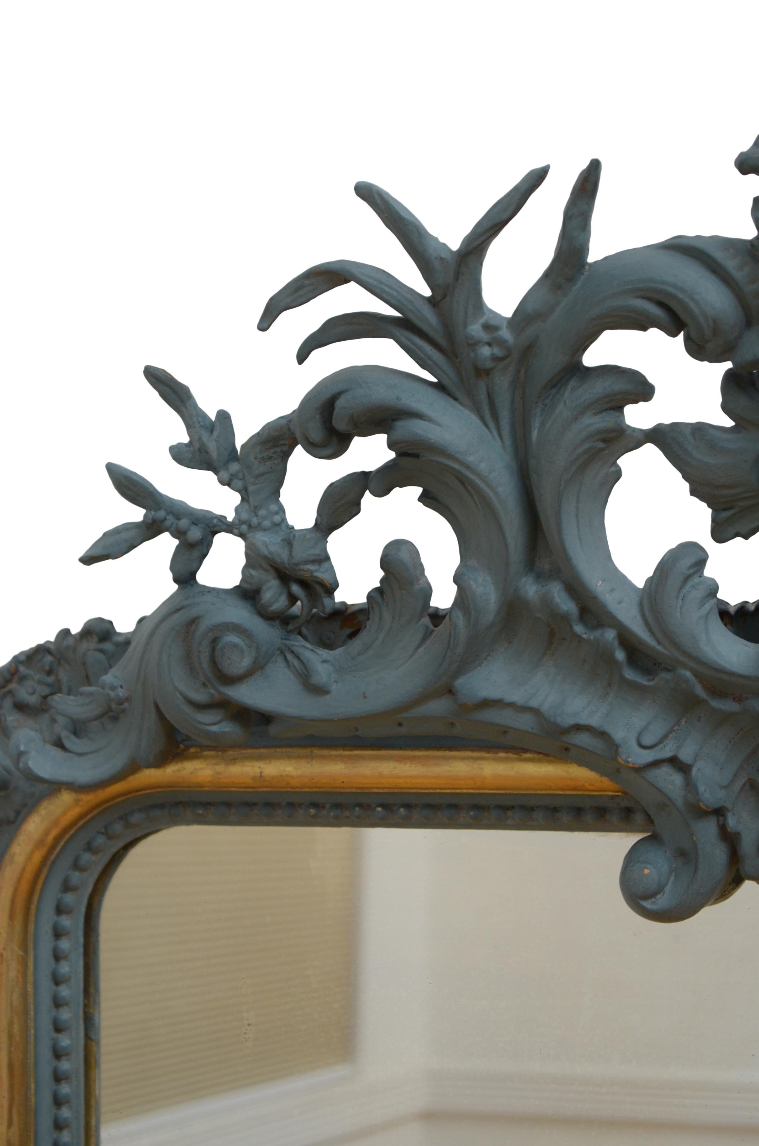 Louis Philippe Französisch Chateau gemalt und vergoldet Wandspiegel H154cm im Angebot 3