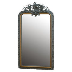 Louis Philippe French Chateau Painted and Gilded Wall Mirror H154cm