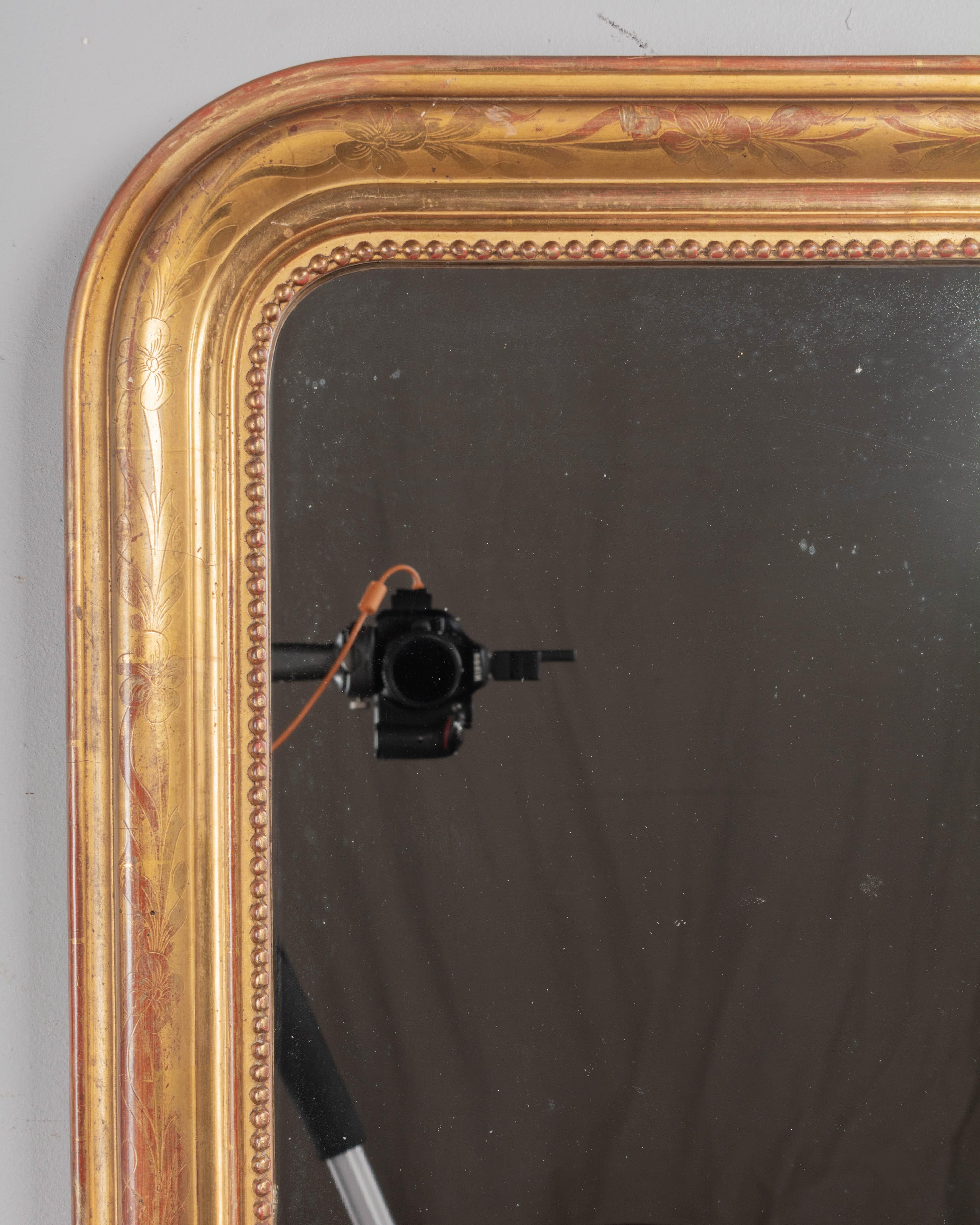Hand-Crafted Louis Philippe French Gilded Mirror For Sale