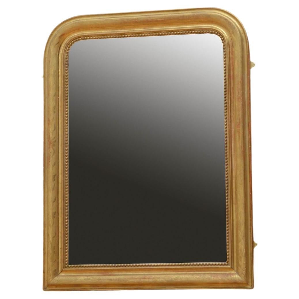 Louis Philippe French Giltwood Wall Mirror H101cm For Sale