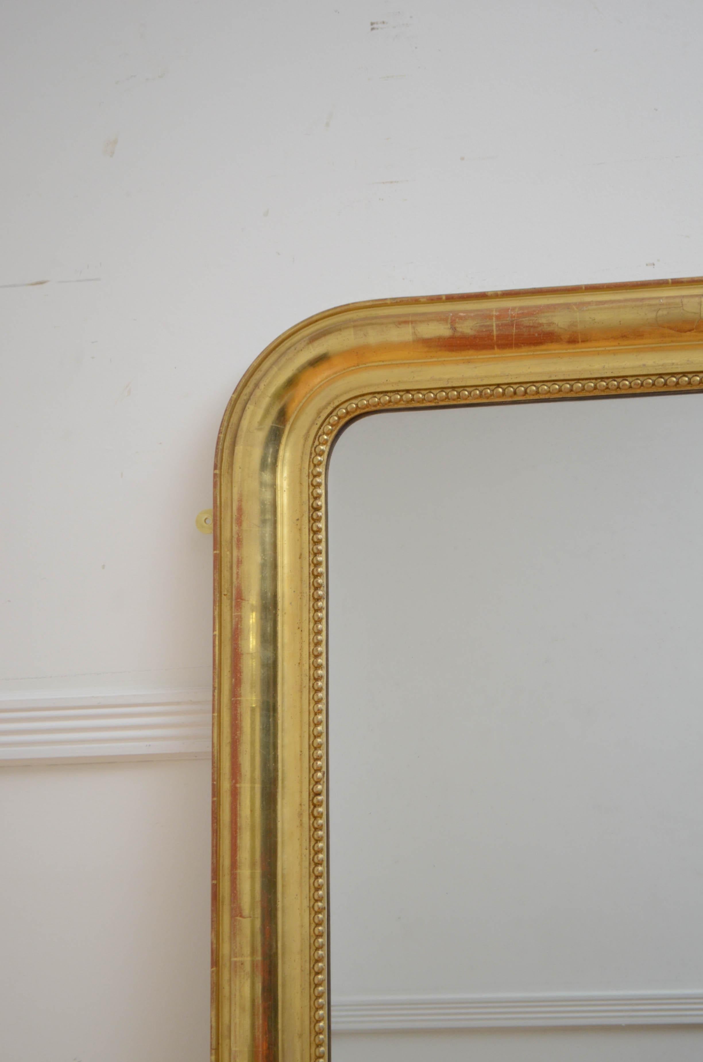 Louis Philippe French Giltwood Wall Mirror H131cm For Sale 1