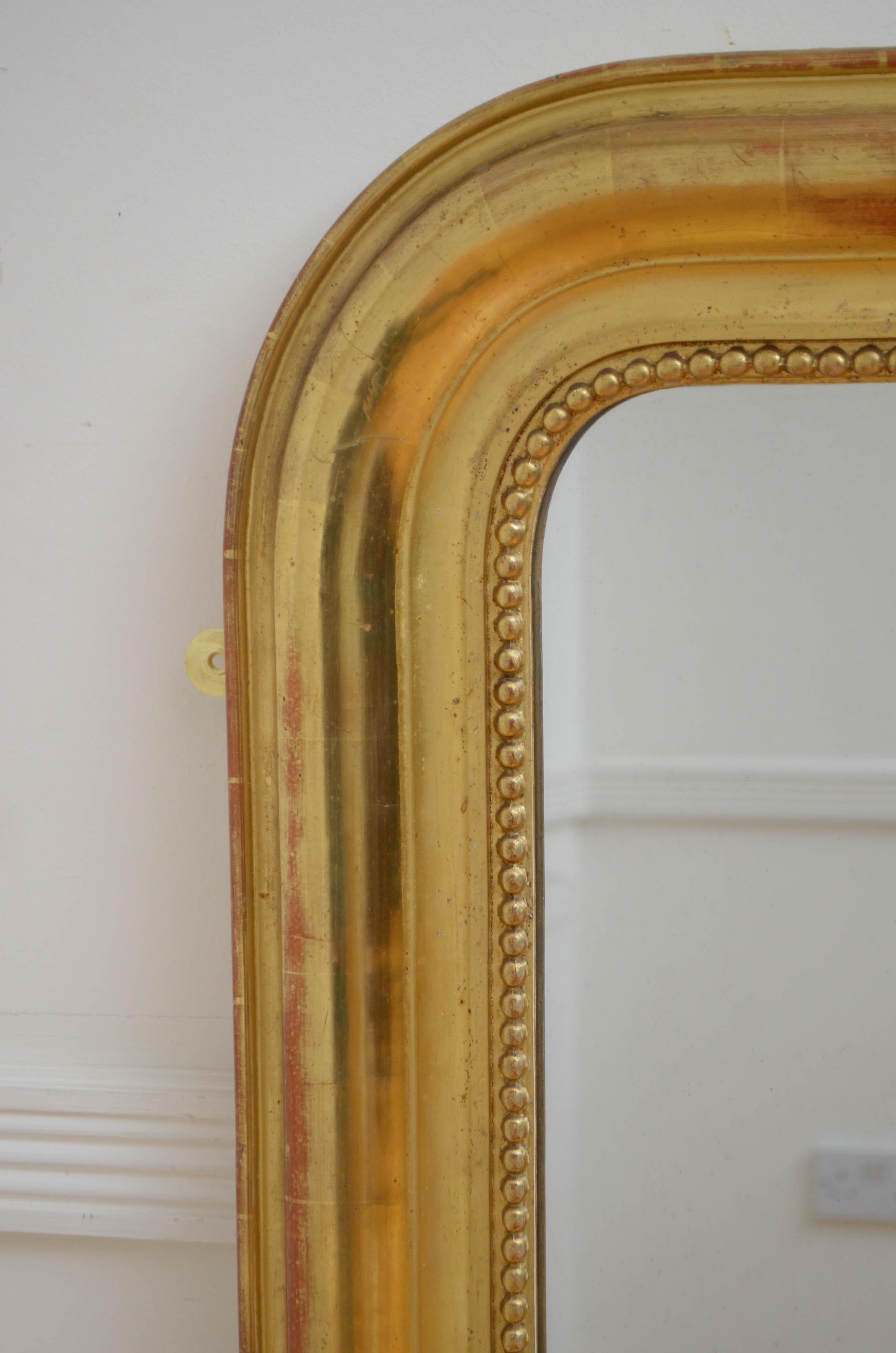 Louis Philippe French Giltwood Wall Mirror H131cm For Sale 3