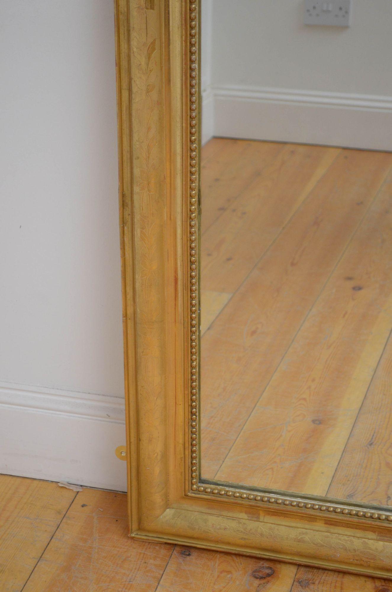 19th Century Louis Philippe French Giltwood Wall Mirror For Sale
