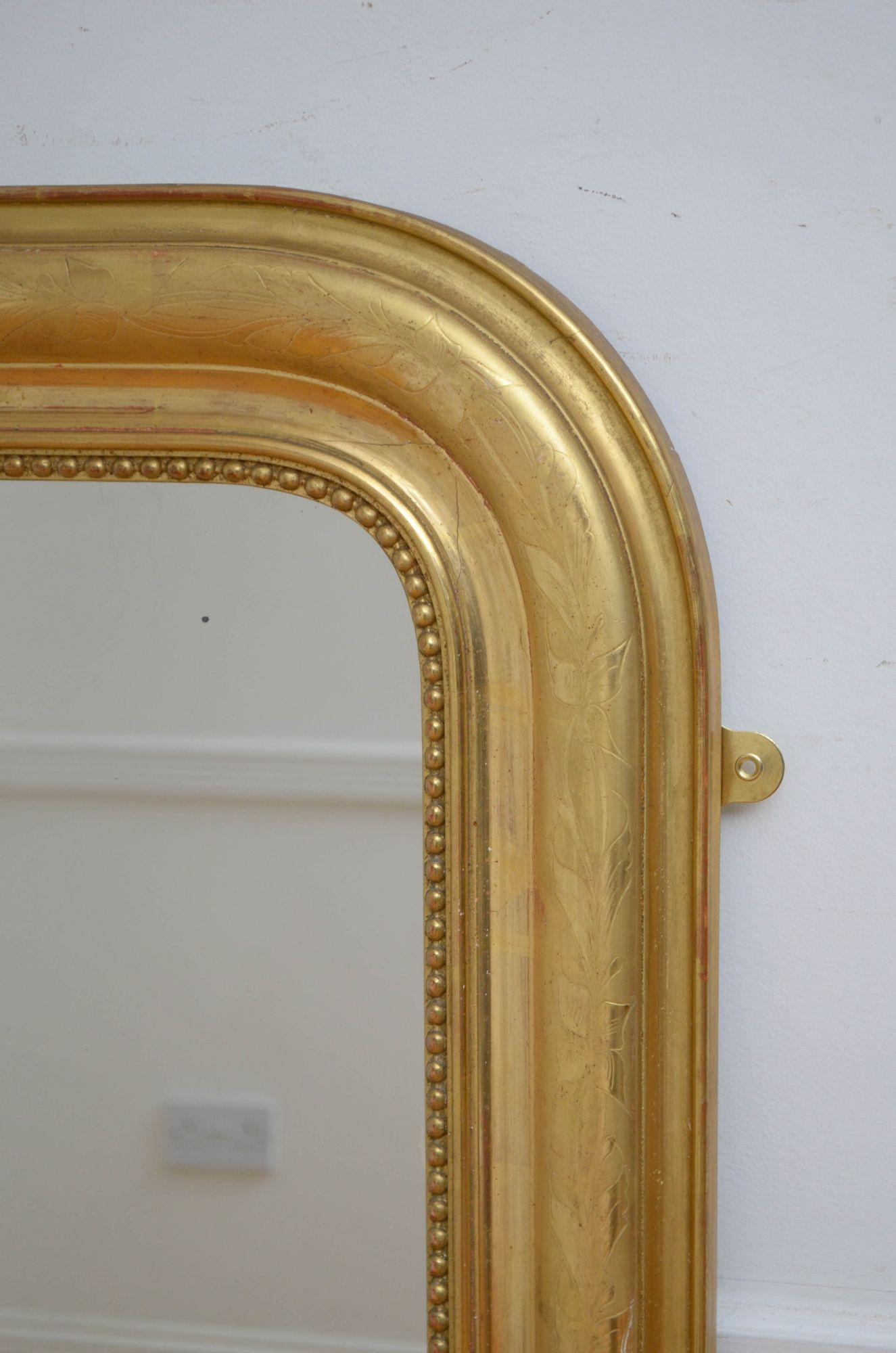 Louis Philippe French Giltwood Wall Mirror For Sale 2