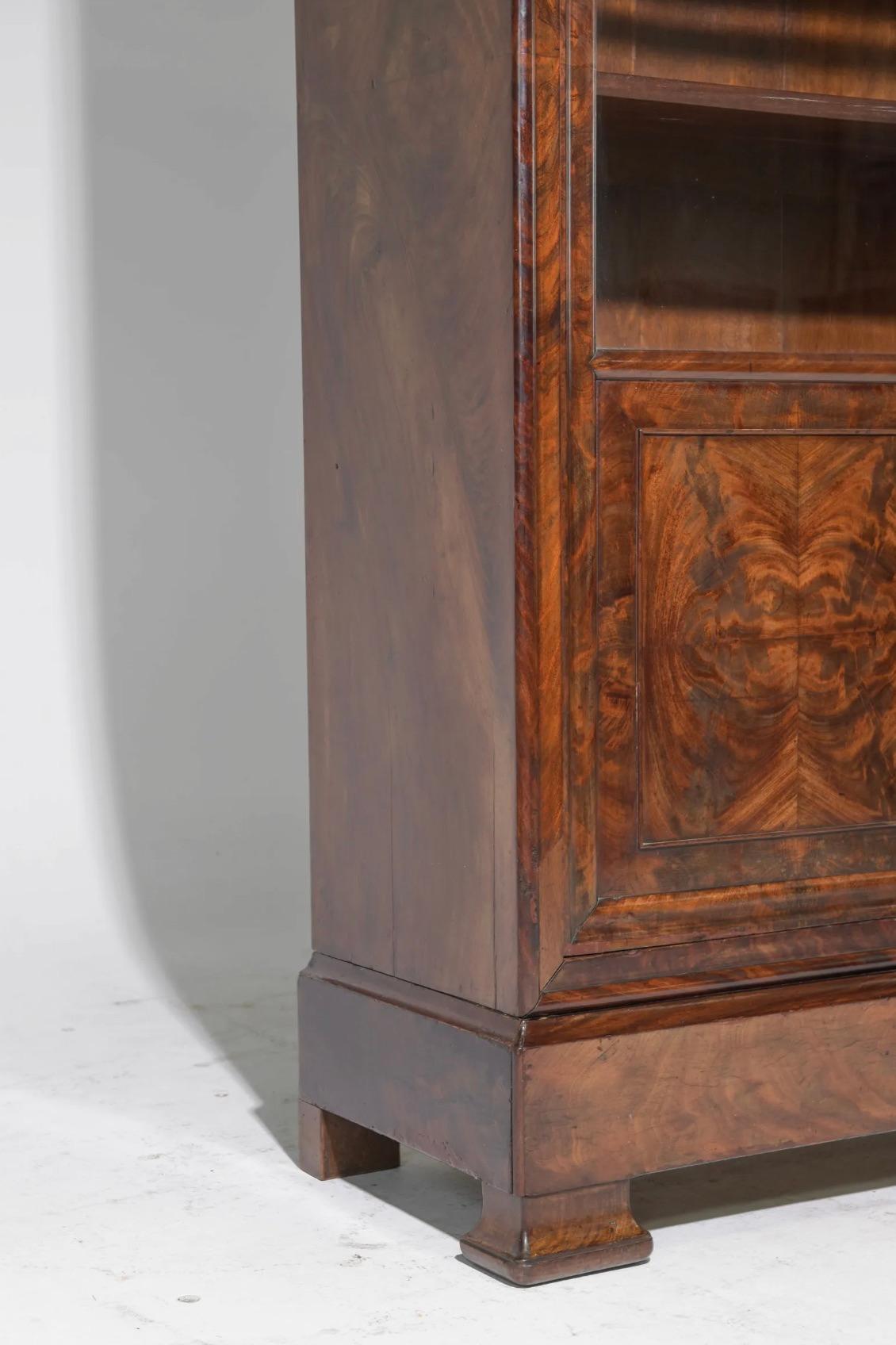 Louis Philippe French Mahogany Bookcase For Sale 1