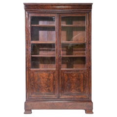 Antique Louis Philippe French Mahogany Bookcase