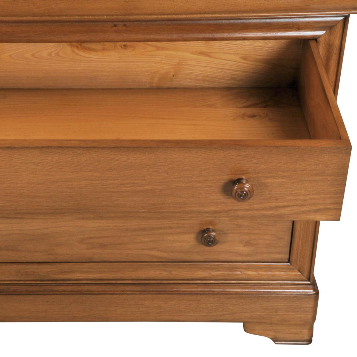 French Louis Philippe style 4-drawer chest - commode in solid oak craft made For Sale 3