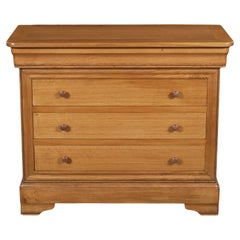Louis Philippe French Oak Commode, 4 Drawers, Stained