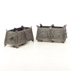 Louis Philippe French Ornate Cast Iron Planter Boxes - Pair