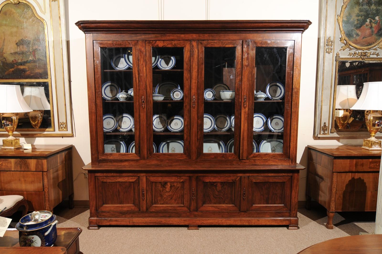 Louis Philippe French Walnut Bookcase, Early 19th Century 2