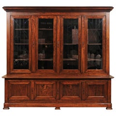 Antique Louis Philippe French Walnut Bookcase, Early 19th Century