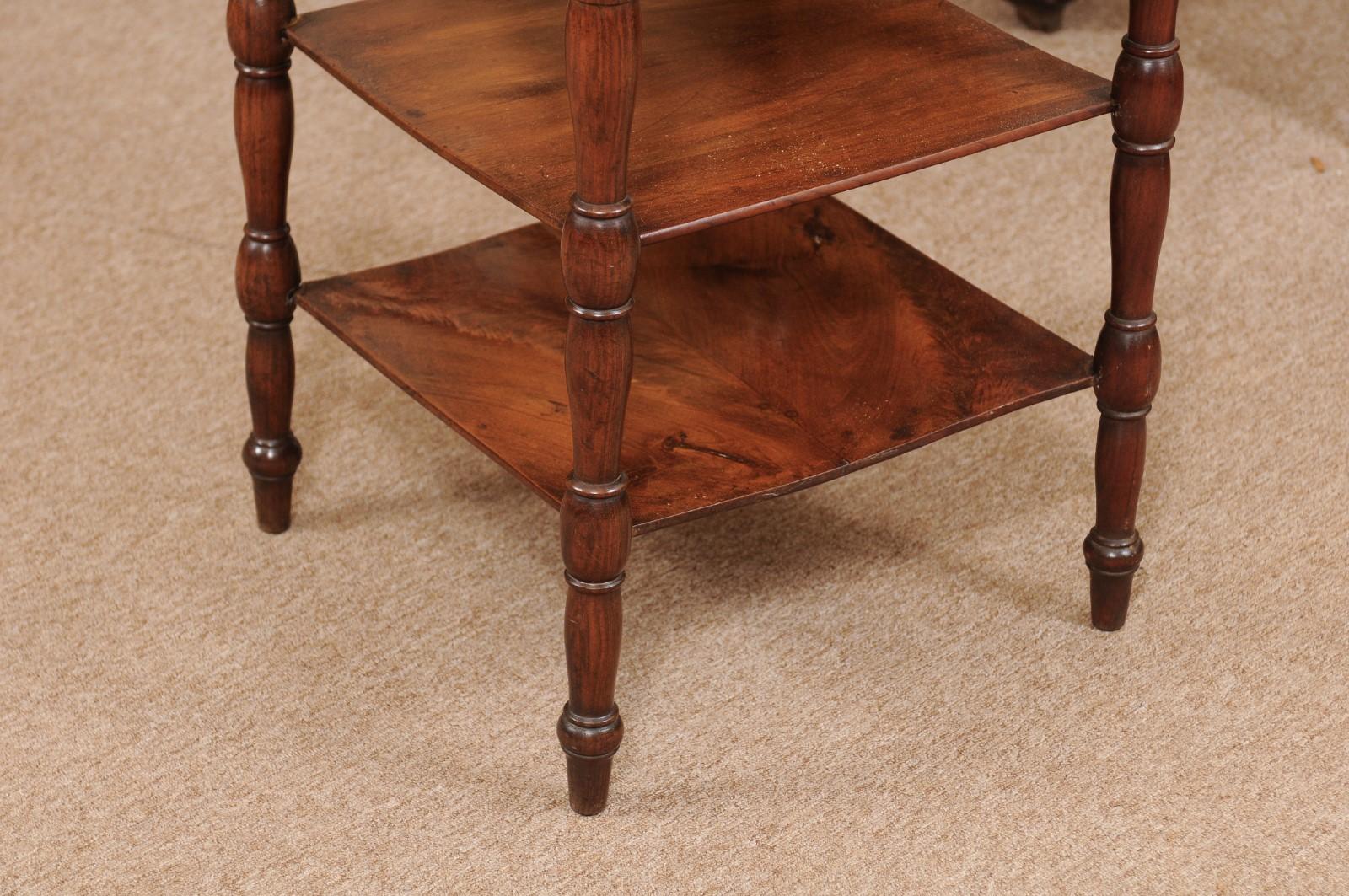 Louis Philippe French Walnut Square Side Table, Early 19th Century 7