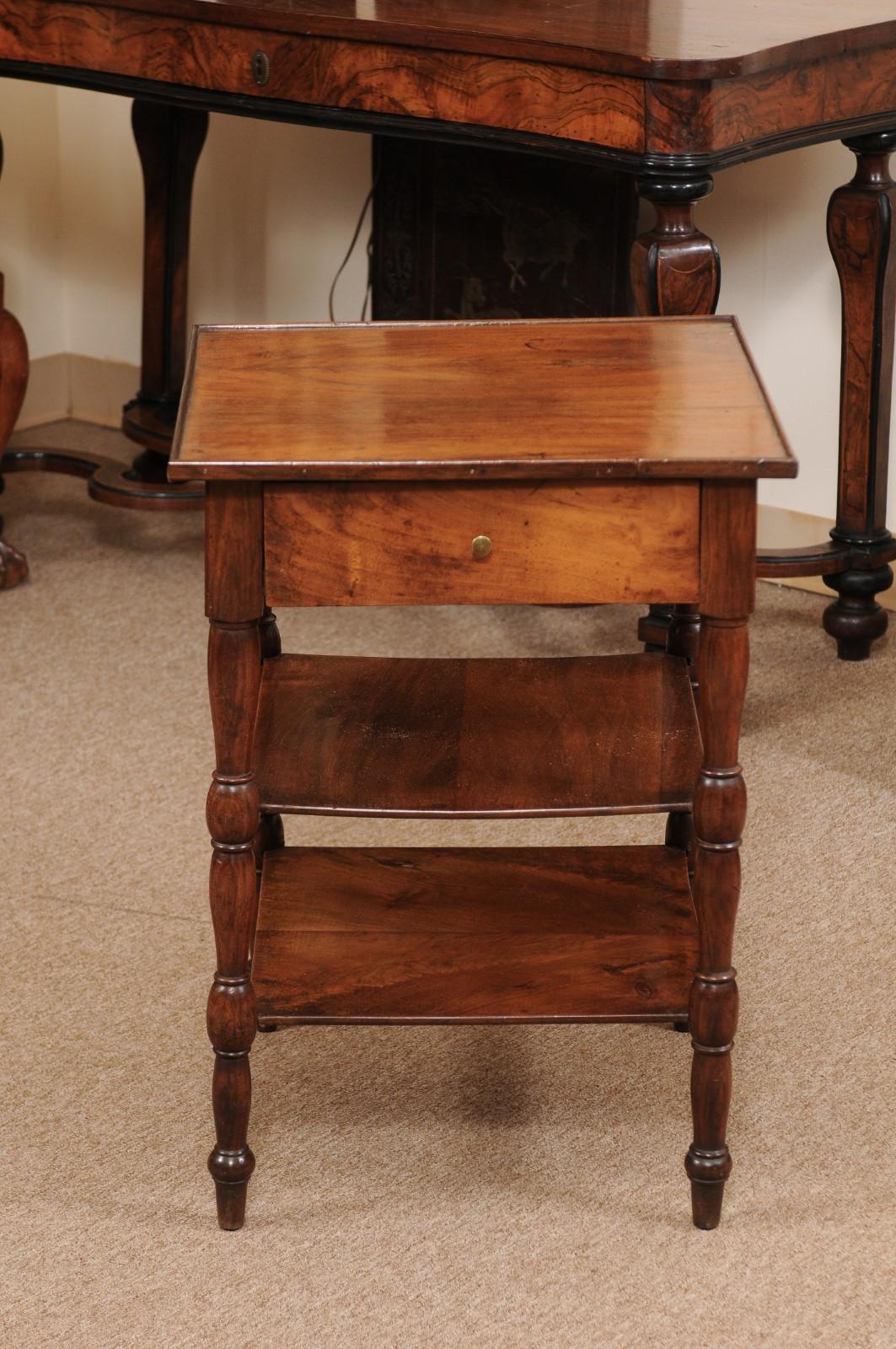 Louis Philippe French Walnut Square Side Table, Early 19th Century 9
