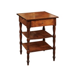 Louis Philippe French Walnut Square Side Table, Early 19th Century