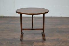 Louis-Philippe French Walnut Tilt-Top Wine Tasting Table with Carved Paw Feet