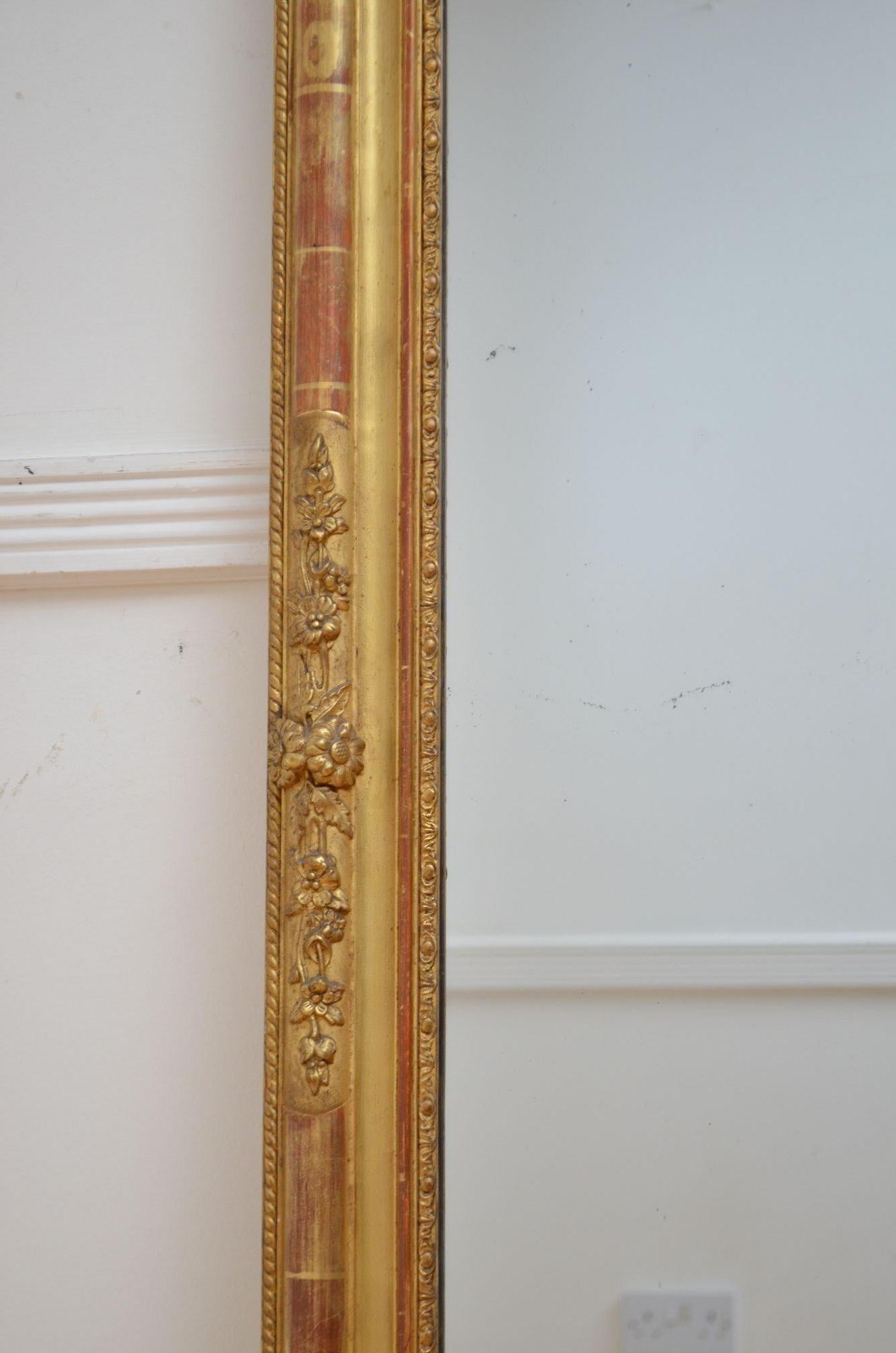 19th Century Louis Philippe Gilded Mirror H150cm For Sale