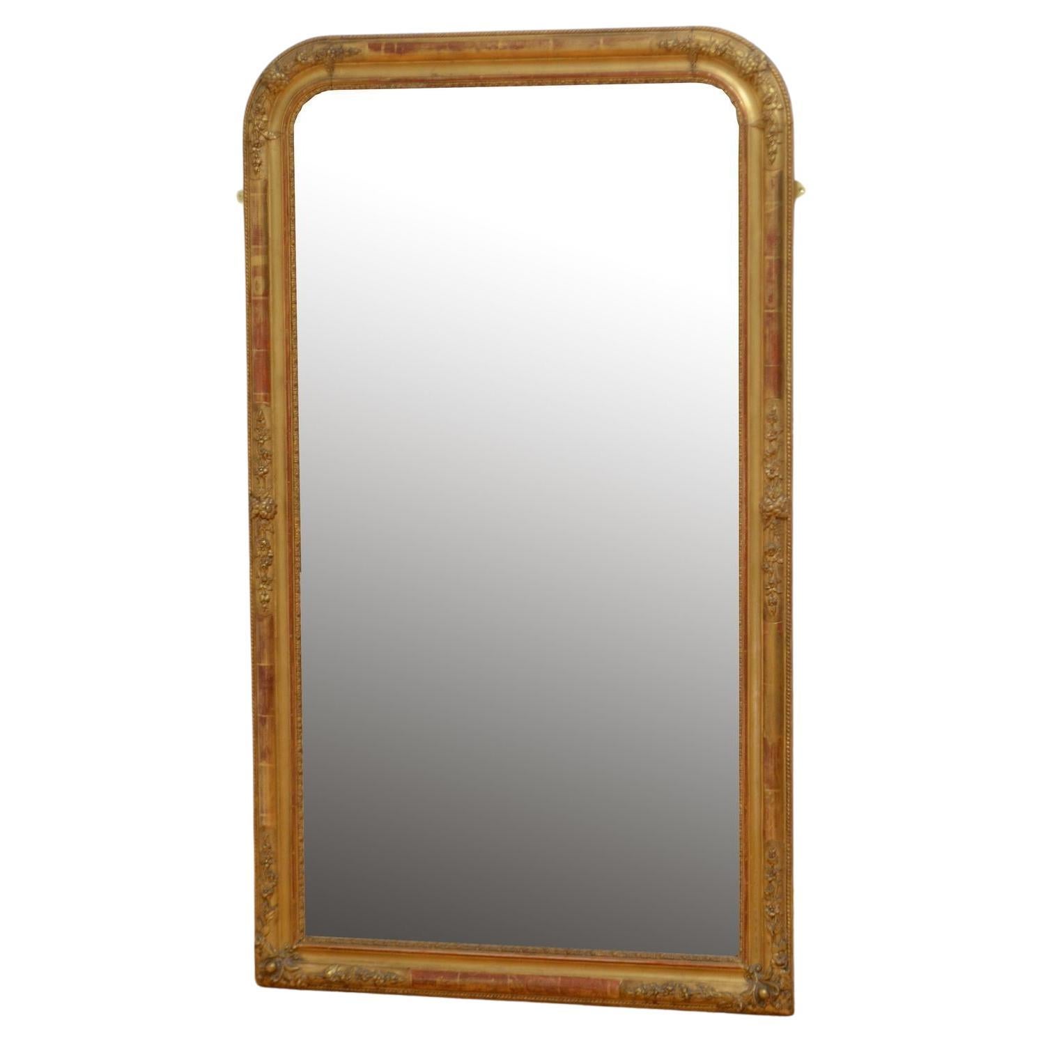 Louis Philippe Gilded Mirror H150cm For Sale