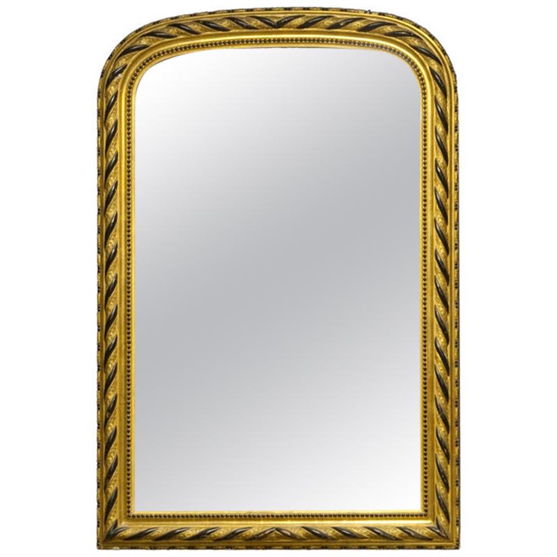 Vergoldeter und ebonisierter Spiegel von Louis Philippe