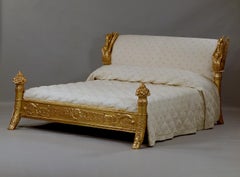 Louis-Philippe Gilt Composition King Size Bed After Jacob-Desmalter, circa 1850