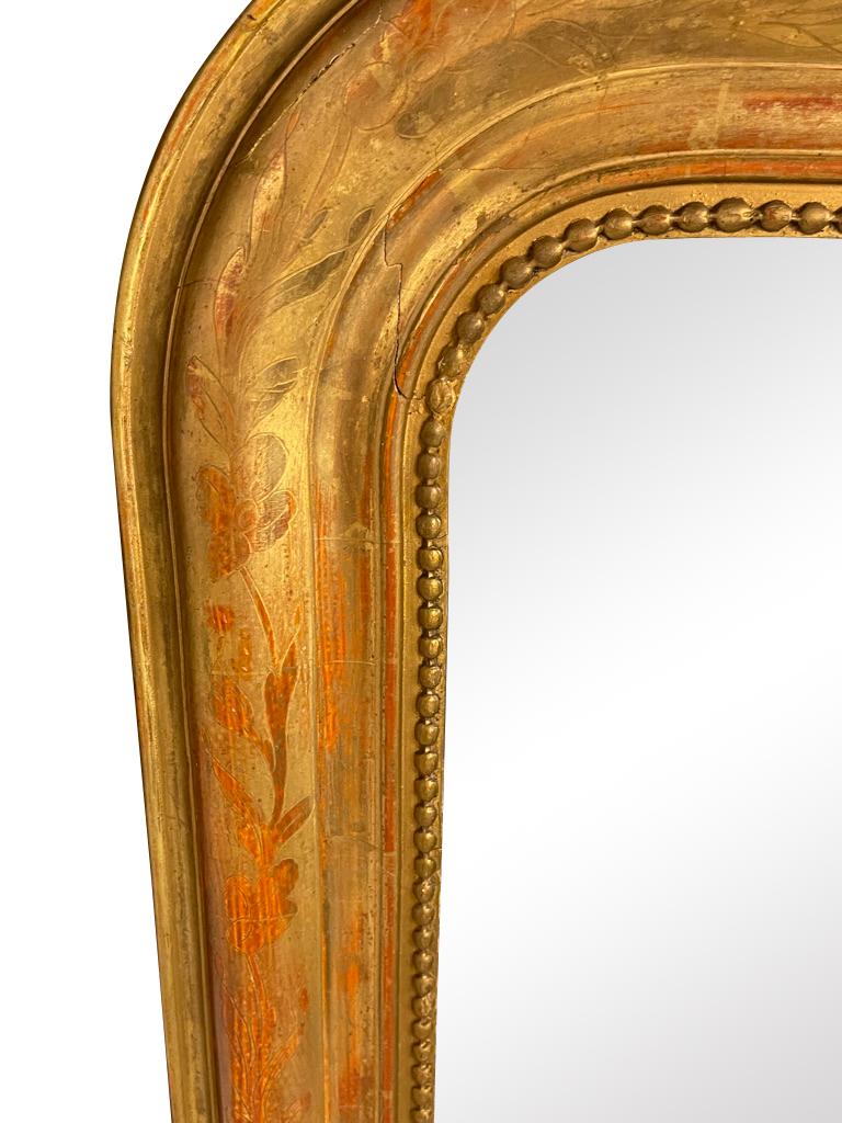 Carved  Louis Philippe Gilt Mirror 19th Century