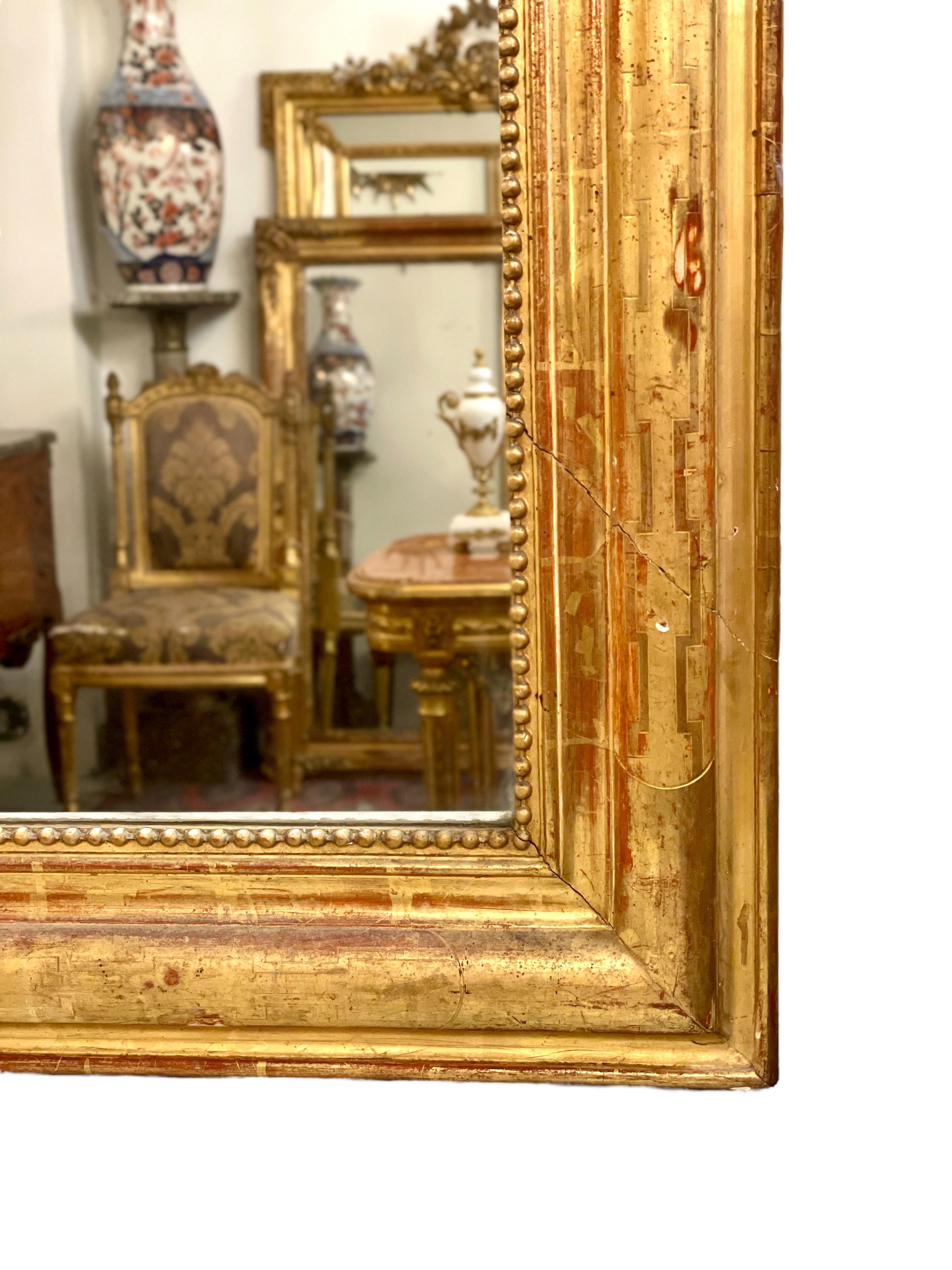 French Louis Philippe Giltwood Wall Mirror For Sale