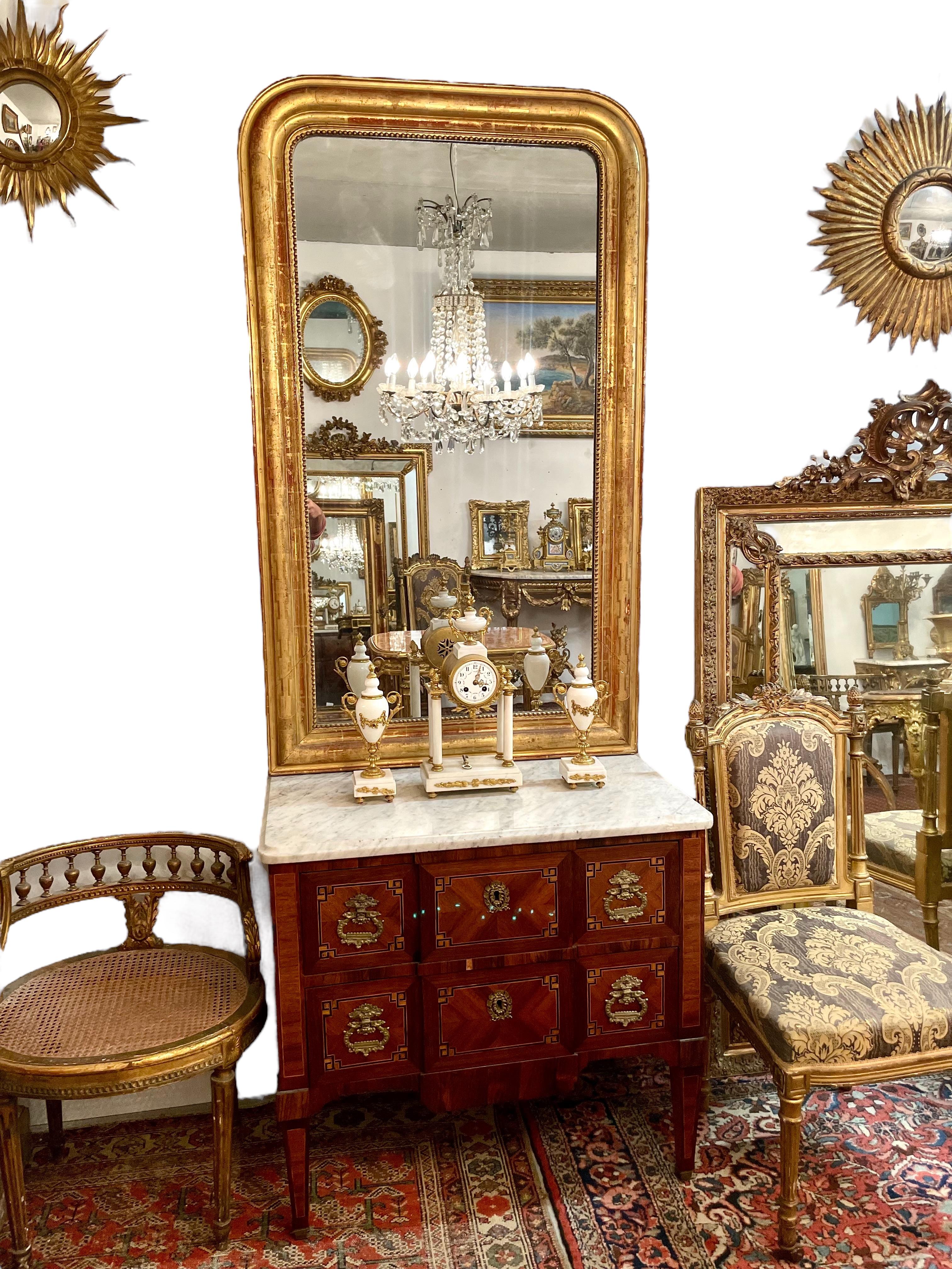 Giltwood Louis Philippe Gilt Wall Mirror For Sale