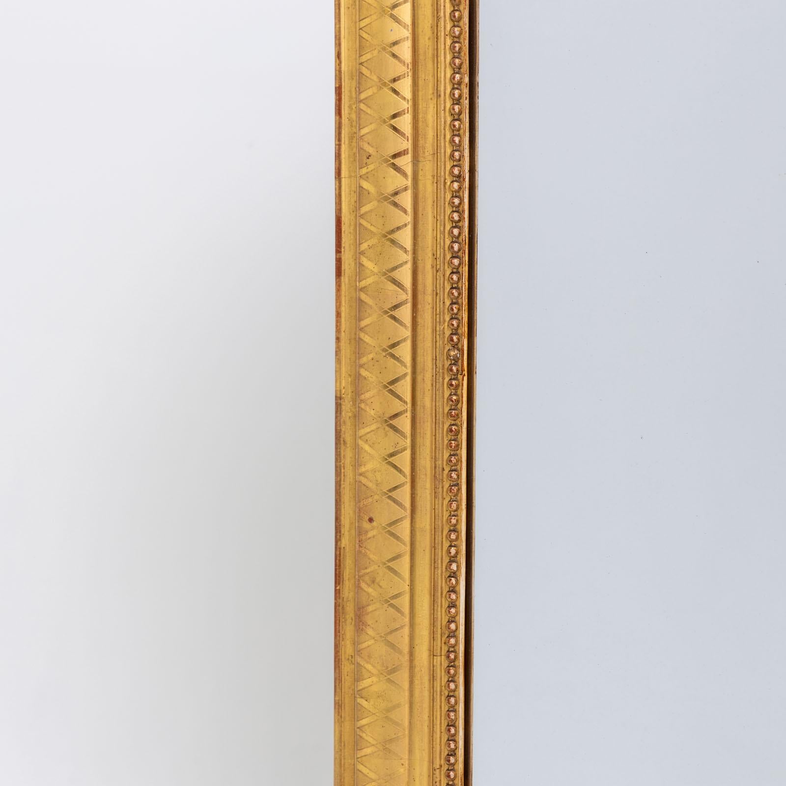 Glass Louis Philippe Gilt Wall Mirror, Mid-19th Century For Sale