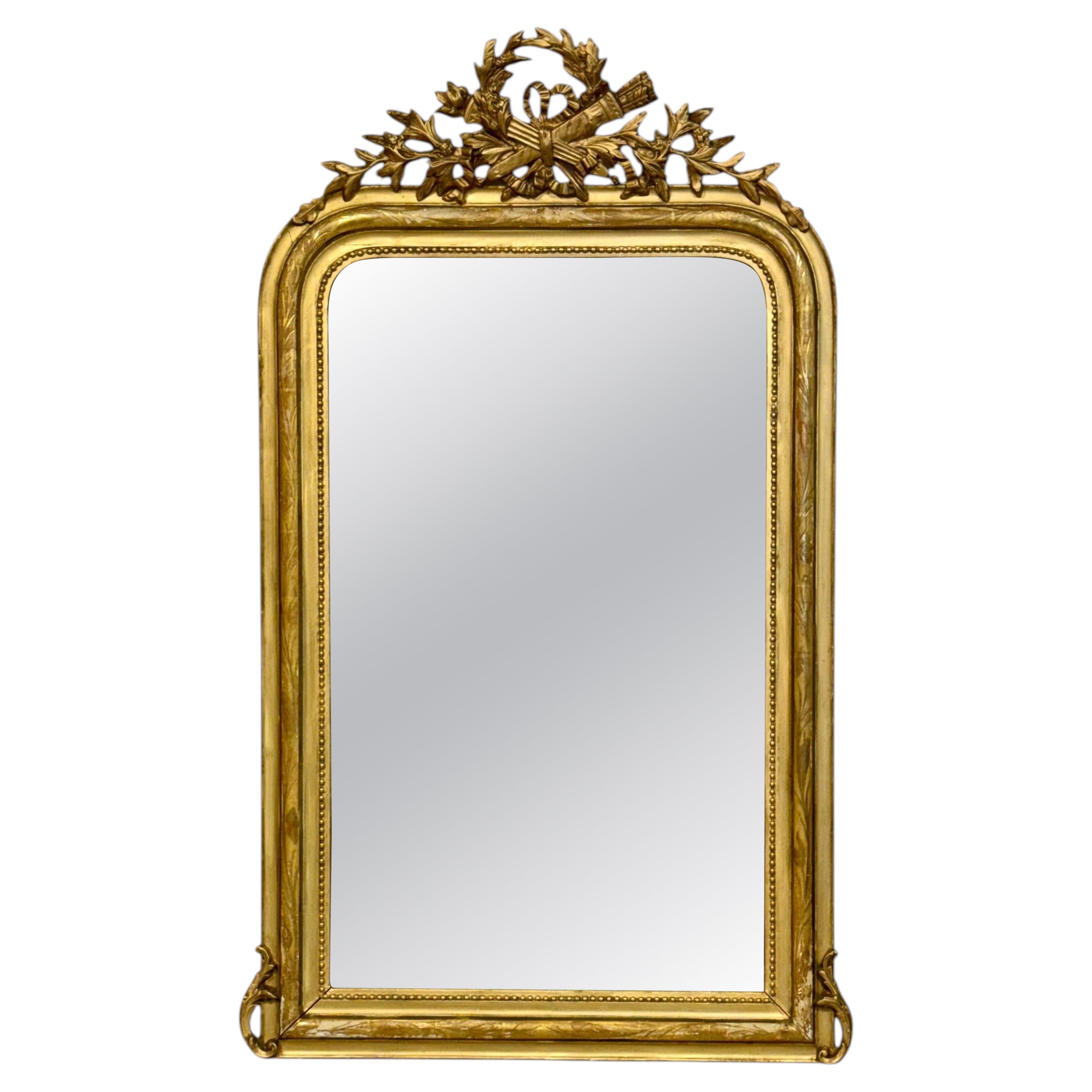 Louis Philippe Giltwood Console Mirror, France Circa 1840