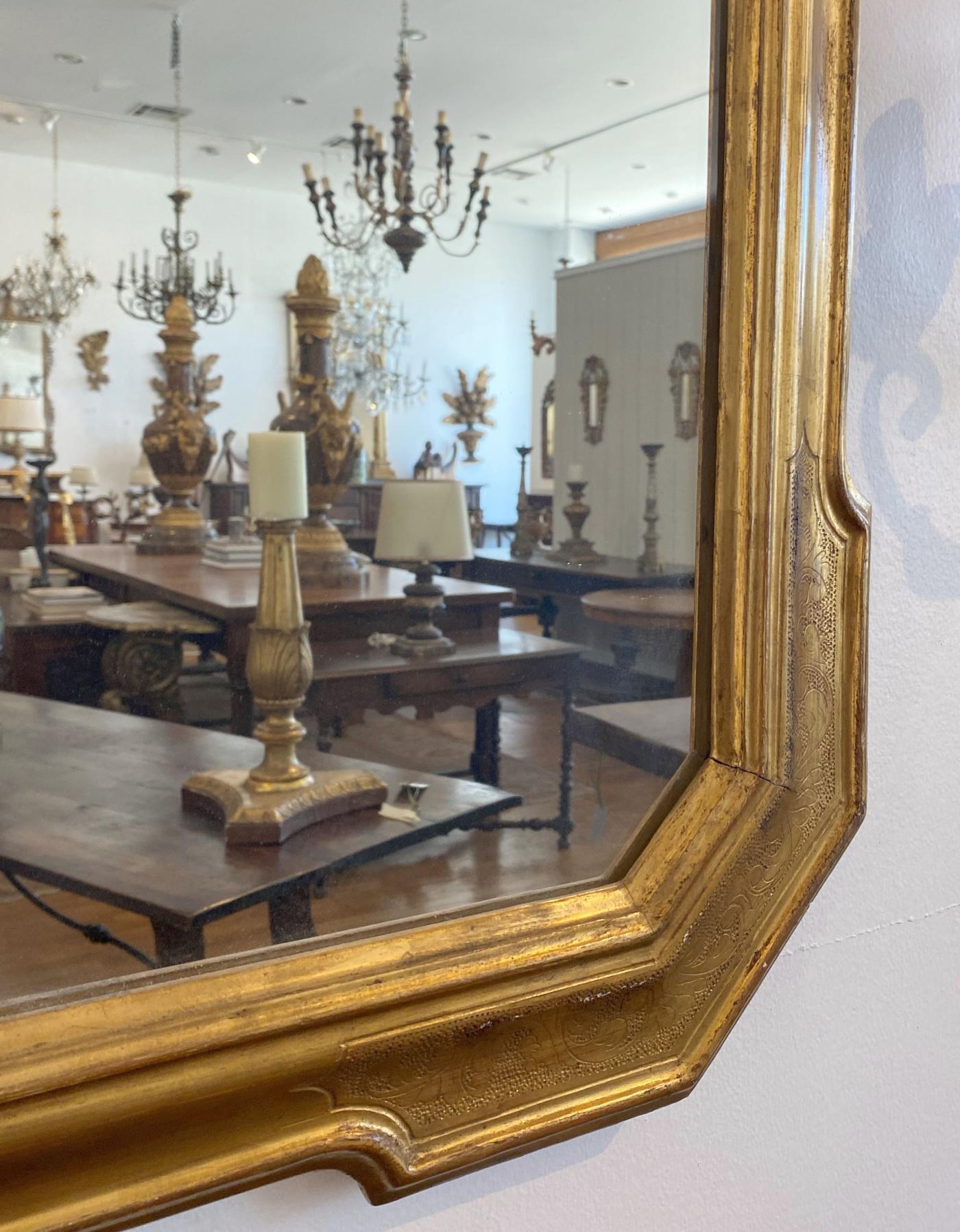 French Louis Philippe Giltwood Mirror, circa 1850 For Sale