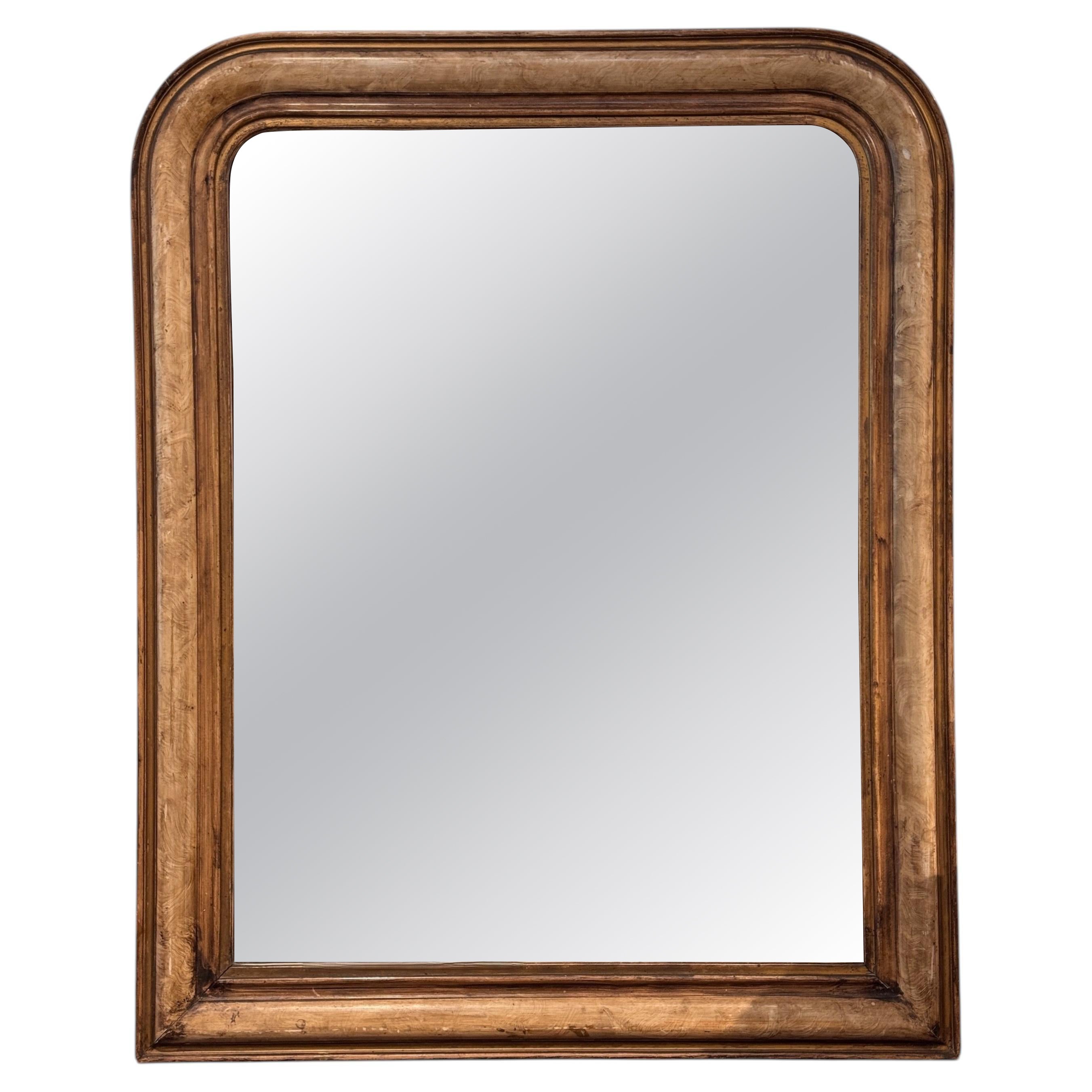 Specchio in legno dorato Louis Philippe in vendita