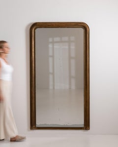 Louis Philippe Giltwood Mirror, French, Arched Frame, Antique, 1880s