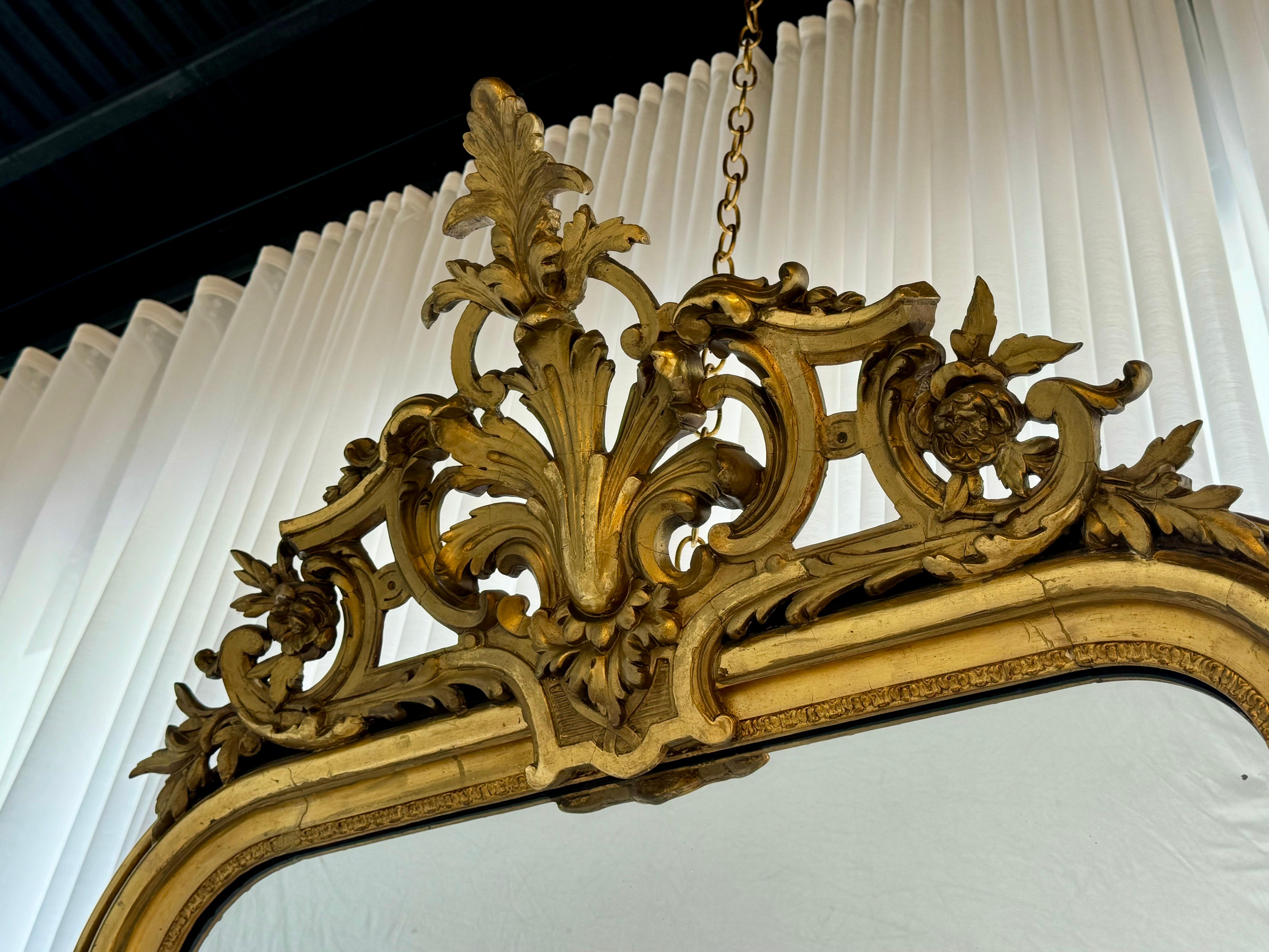 French Louis Philippe Giltwood Wall Mirror, 19th Century