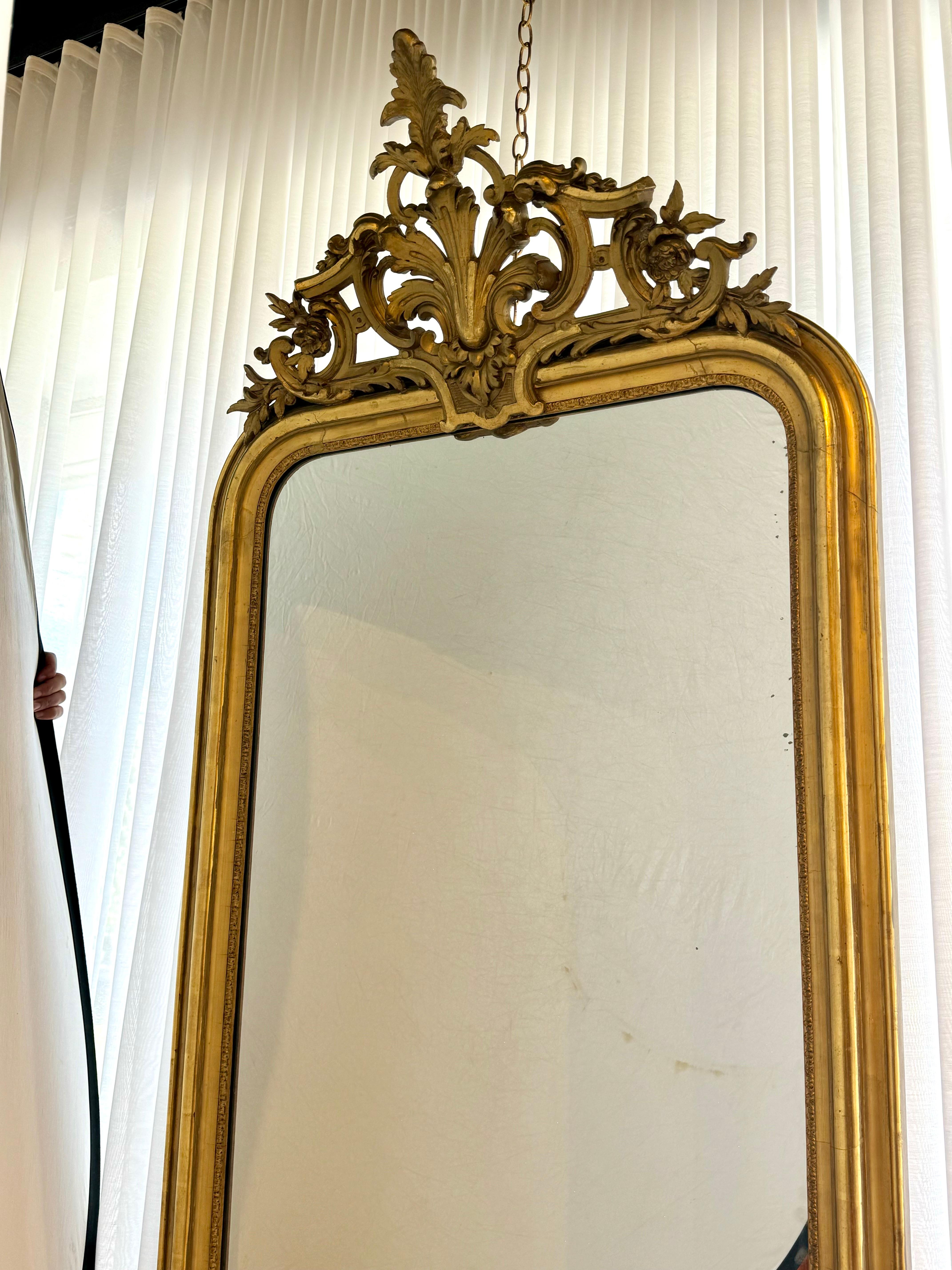 Mid-19th Century Louis Philippe Giltwood Wall Mirror, 19th Century