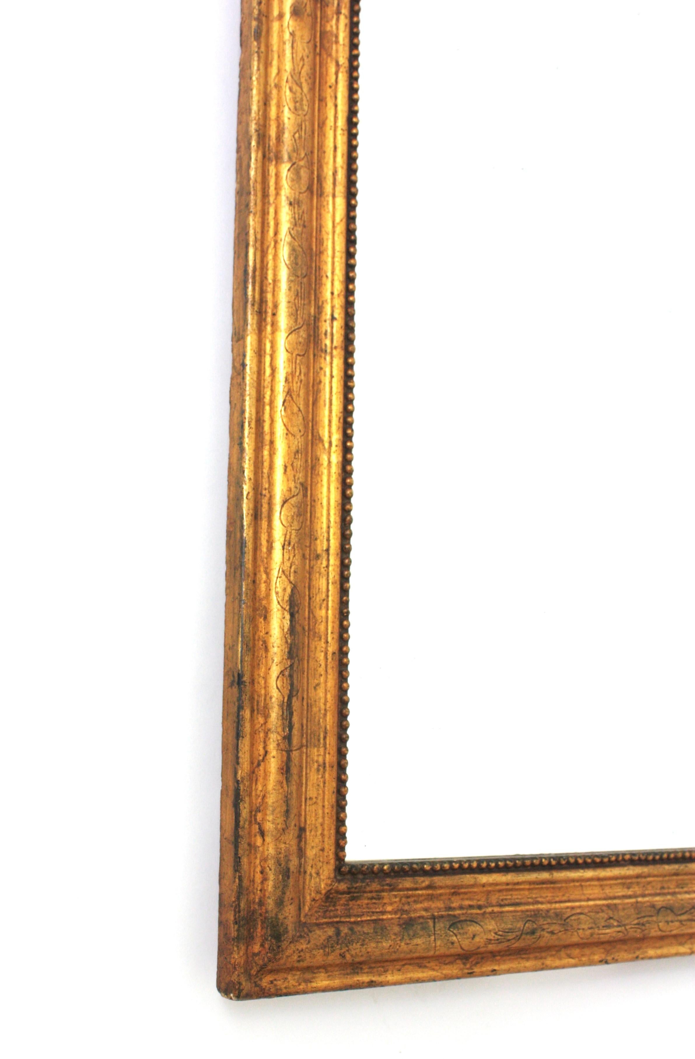 Louis Philippe Blattgold Giltwood Spiegel mit Blattwerk Wappen im Angebot 5