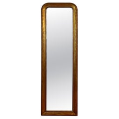 Louis-Philippe Gold Leaf Narrow Mirror, French Antique, Circa 1830