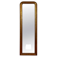 Louis-Philippe Gold Leaf Narrow Mirror, French Antique, Circa 1830