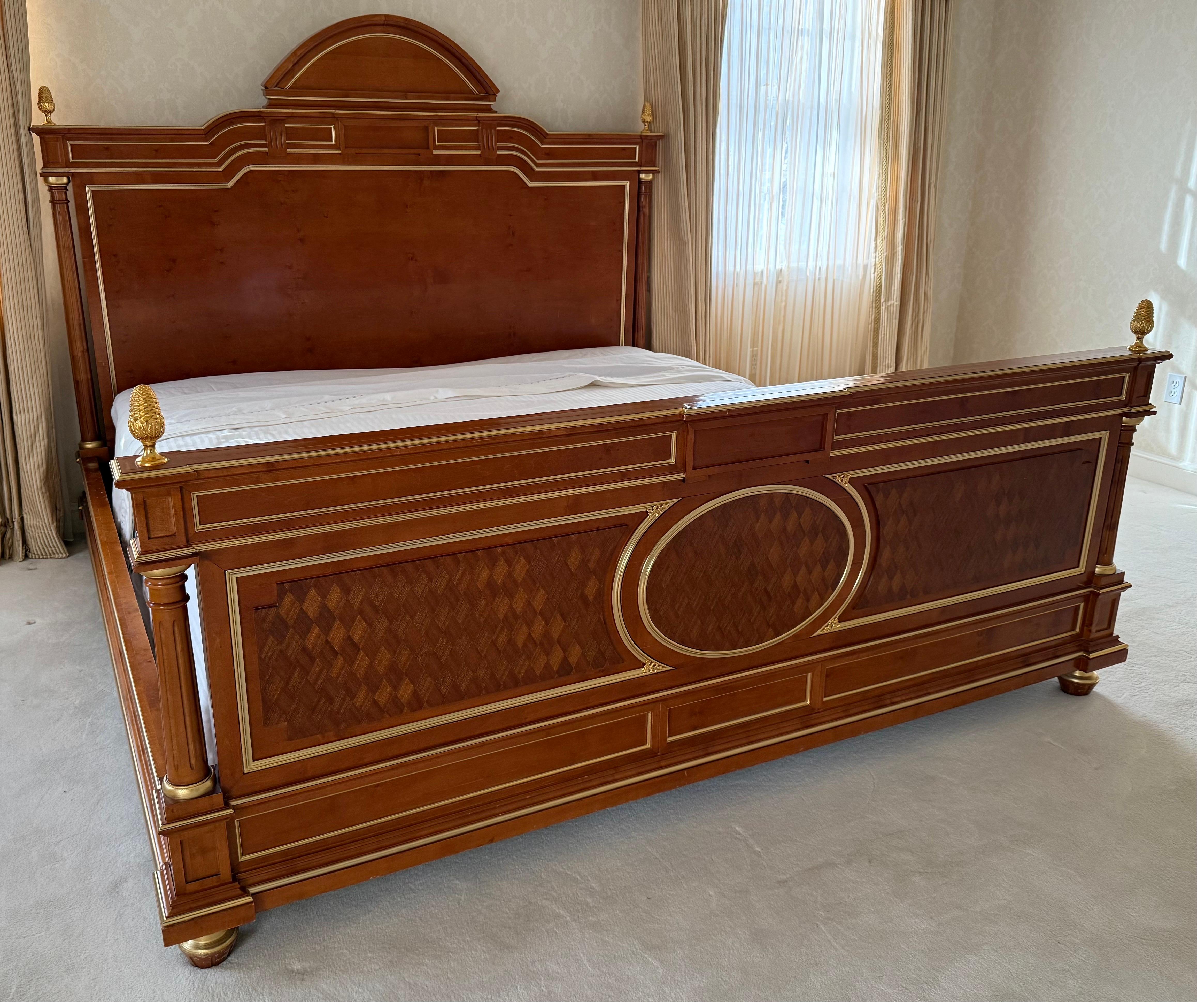 20th Century Louis Philippe King Size Bed Frame Louis XVI Style French Bedroom