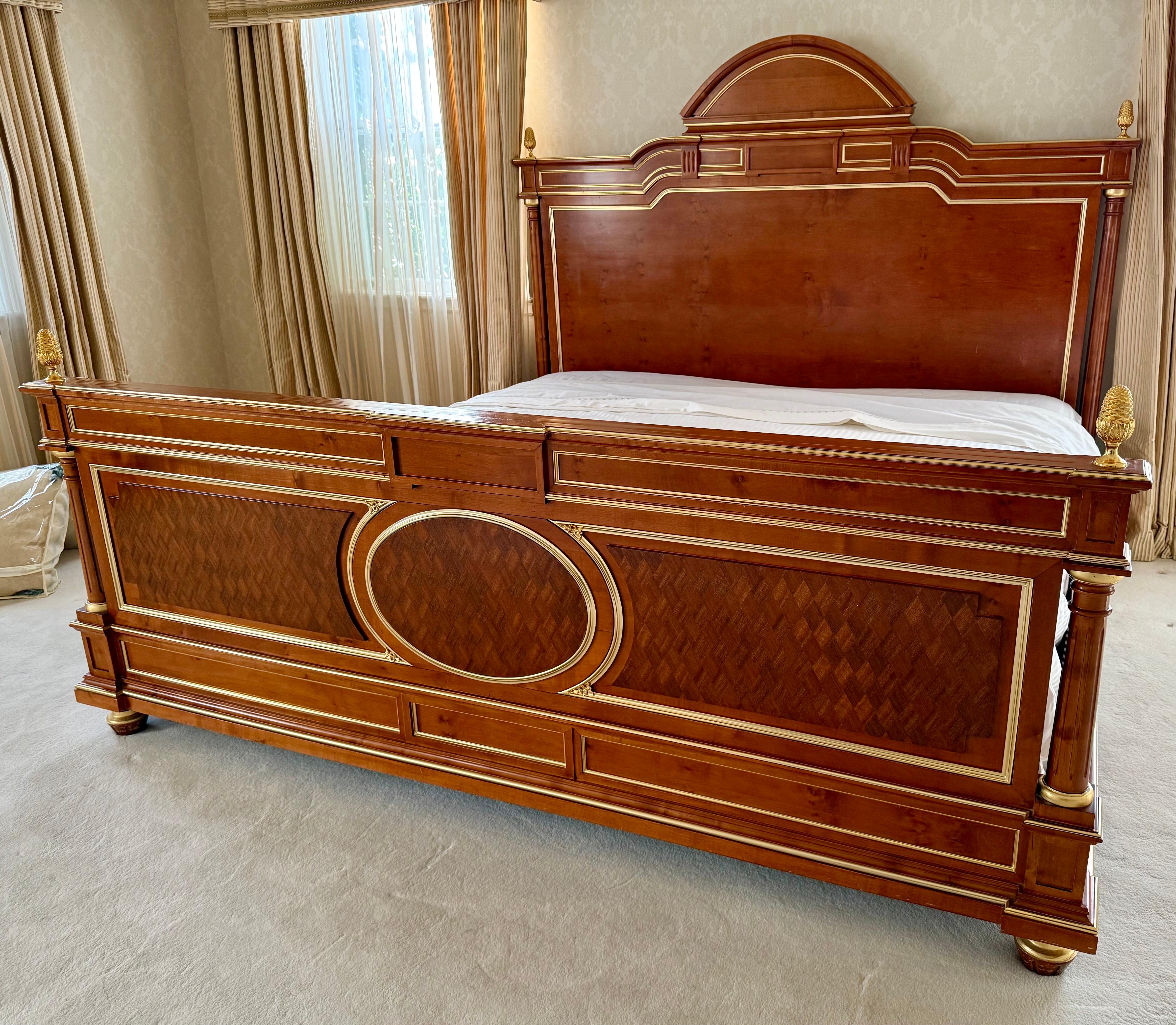 Brass Louis Philippe King Size Bed Frame Louis XVI Style French Bedroom