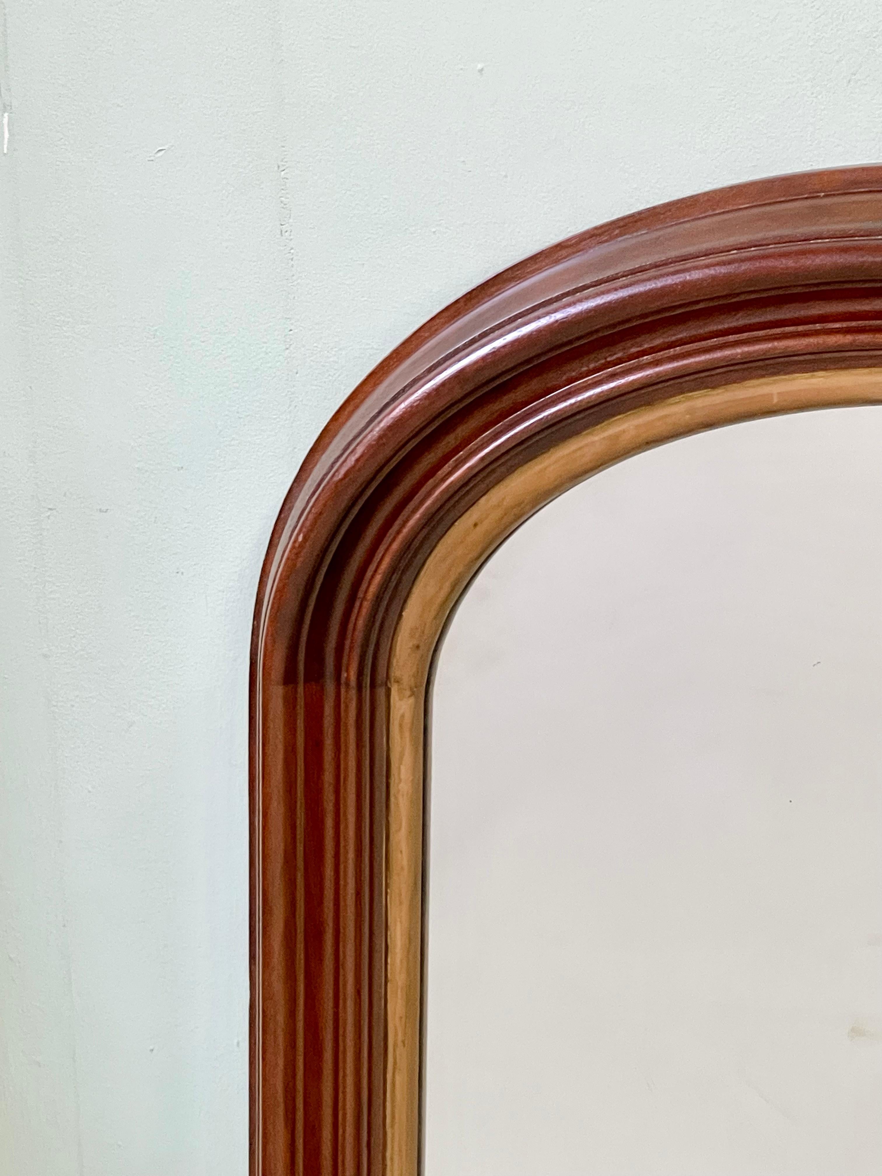French Louis Philippe Mahogany and Giltwood Wall Mirror