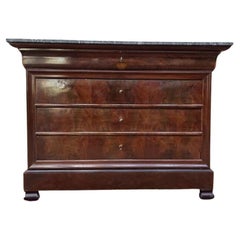 Louis Philippe Mahogany and Marble Commode, 19th Century